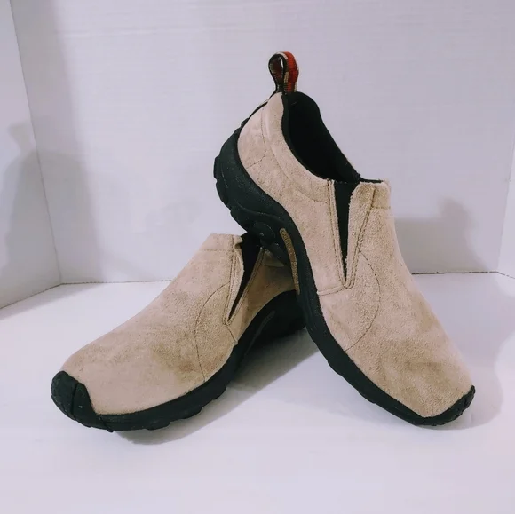 Merrell MOC Hiking Shoes Women’s 8M~Taupe~Slip On Loafers Casual Comfort - Picture 1 of 8